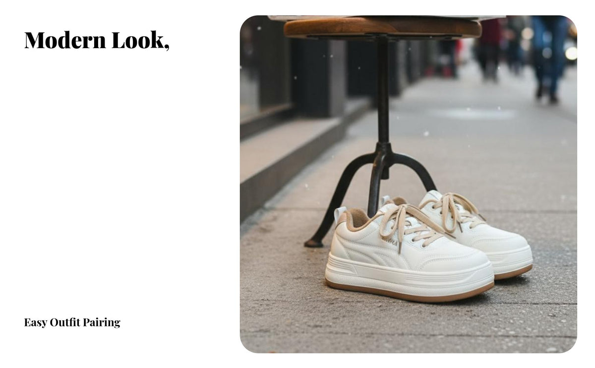 cream shoes for Women, Fleece Lined, Thick Sole, everyday Lace-Up Winter Shoes, adaptable design