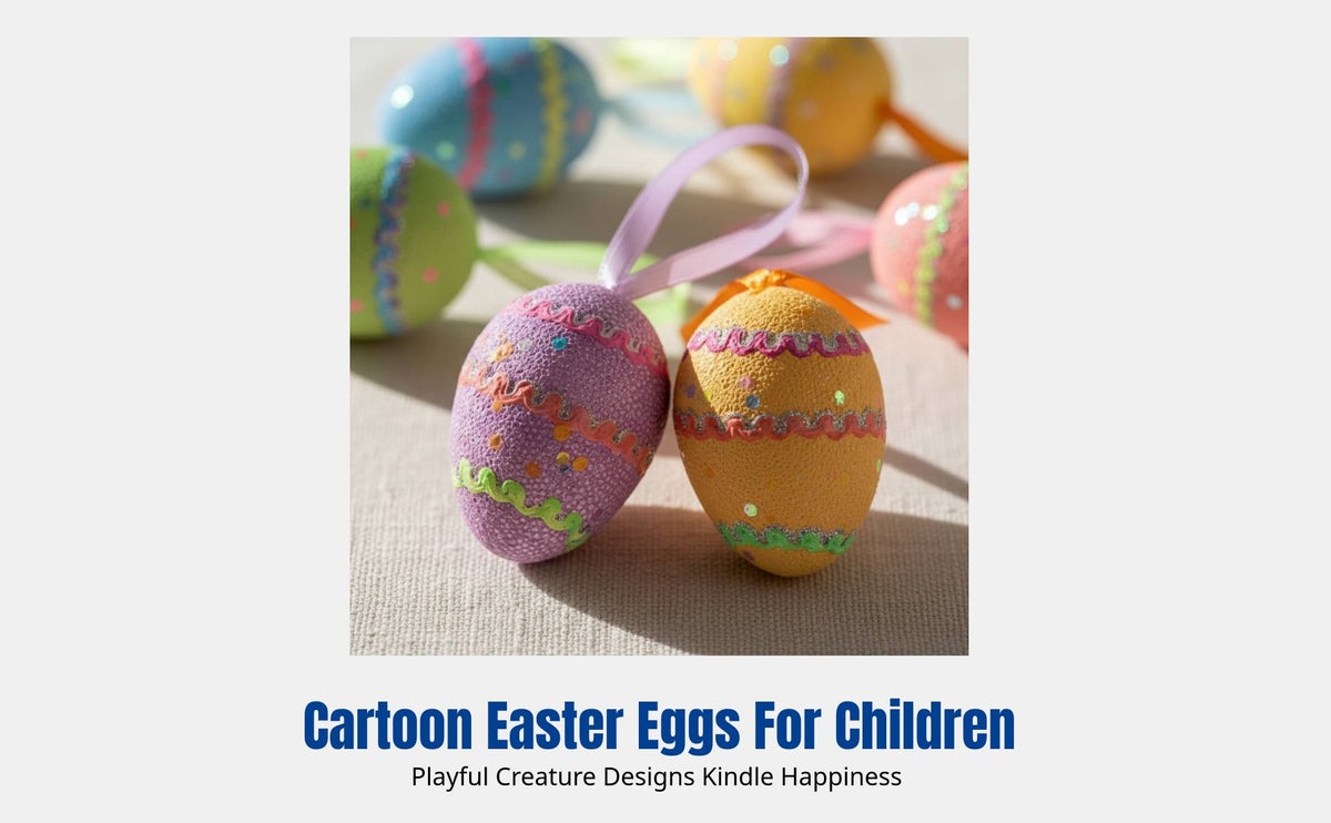 Easter Foam Oval Hanging Ornaments, Creative Cartoon Design, Kids Toy for Home Decor