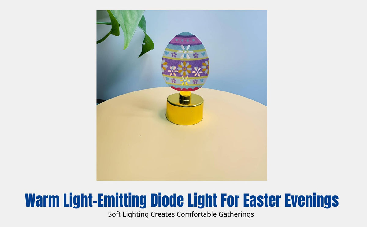 Easter LED Candle Light, Iron Art Cartoon Oval Hare, Decorative Desktop Night Light
