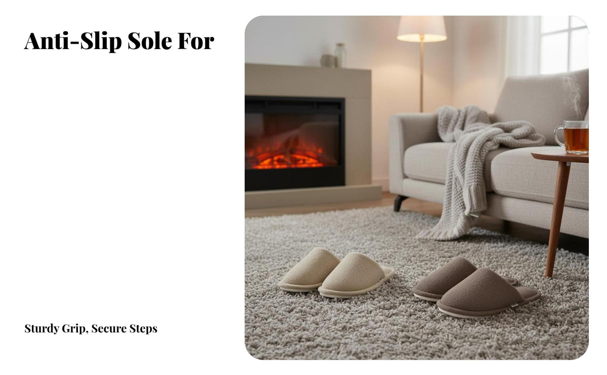Cotton house shoes, pair Indoor Winter Plush House Shoes, Anti-Slip Thick Sole, Soft Warm Fleece