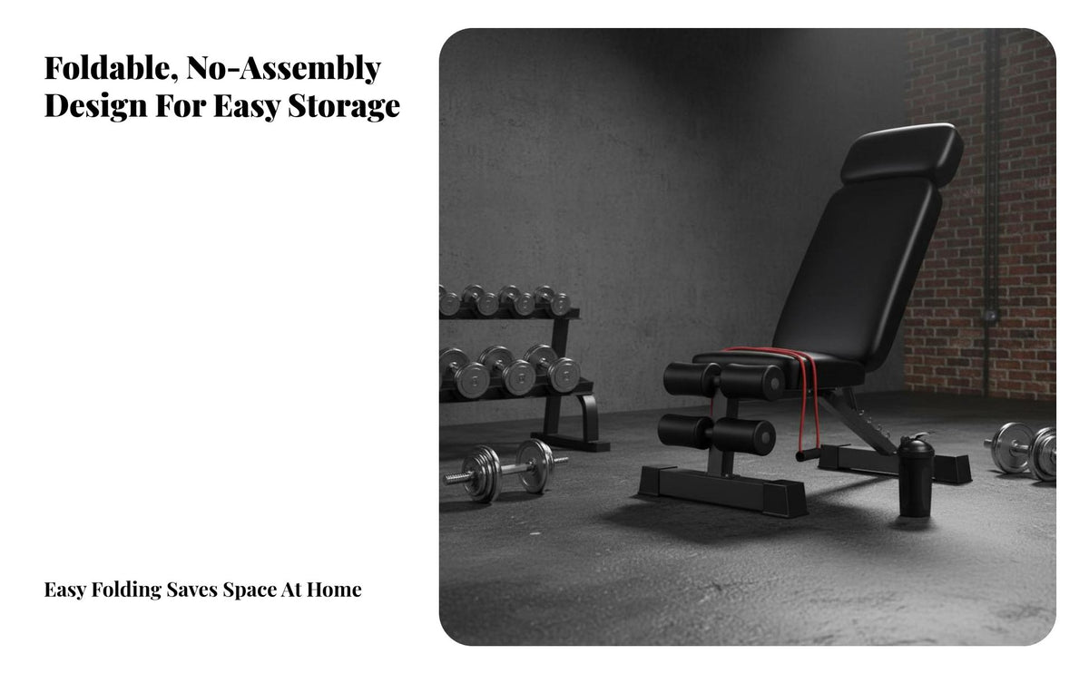 Adjustable Dumbbell Bench, Multi-Function Weight Bench, Sit-Up Assistant, Home Gym exercise Board, Foldable, Men