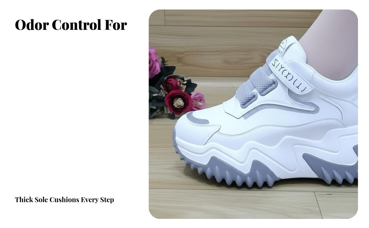 Chunky athletic shoes for Women, elevated cream Dad Shoes, 2025 Fall stylish, Height Increasing, relaxed athletic look