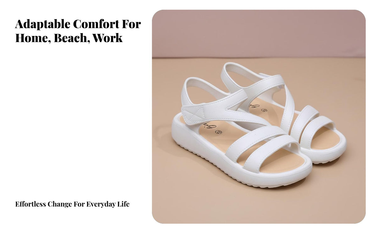 Women's Summer Sandals, Thick Sole Slip-On, stylish Anti-Slip Soft Bottom, relaxed Beach Slides