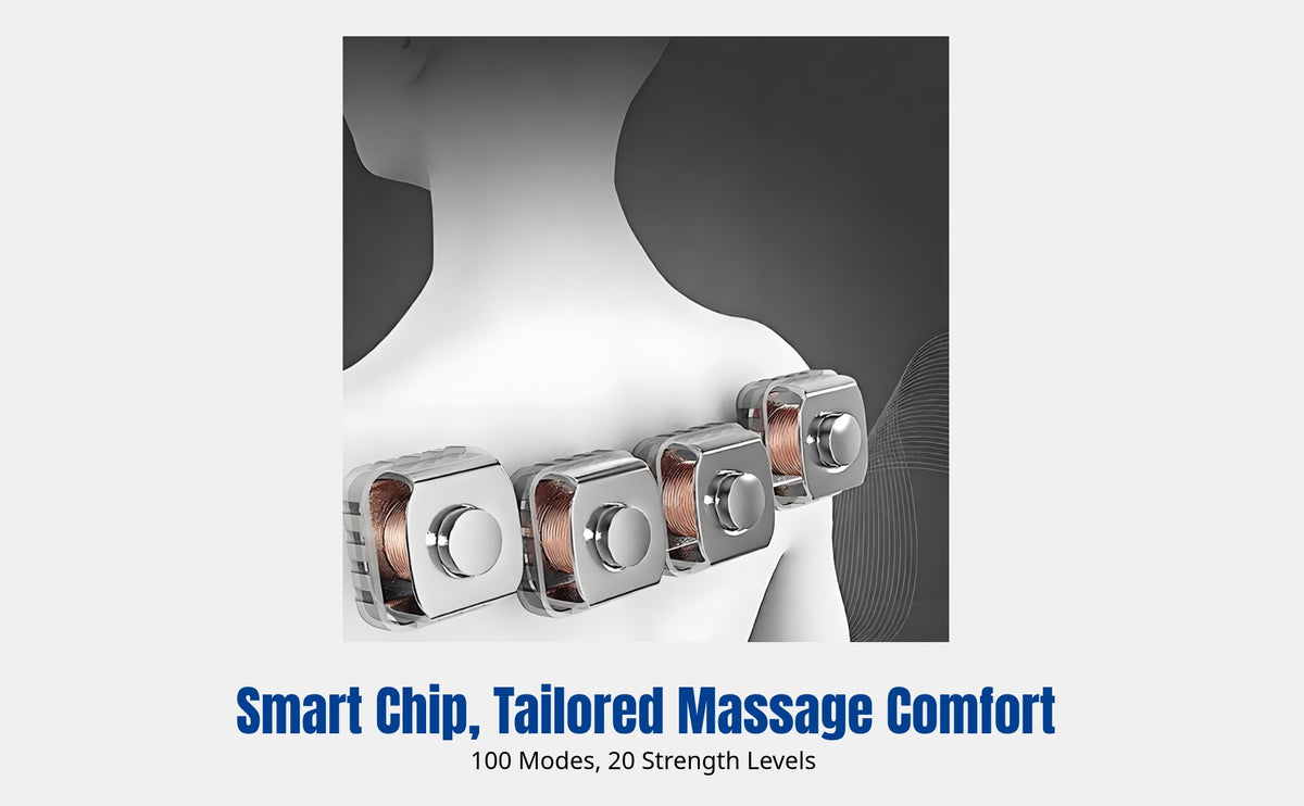 Massage Shawl, Multi-Functional Therapy Pillow, Four-Head Long Wave, Neck, Spine, Waist, Elderly Gift