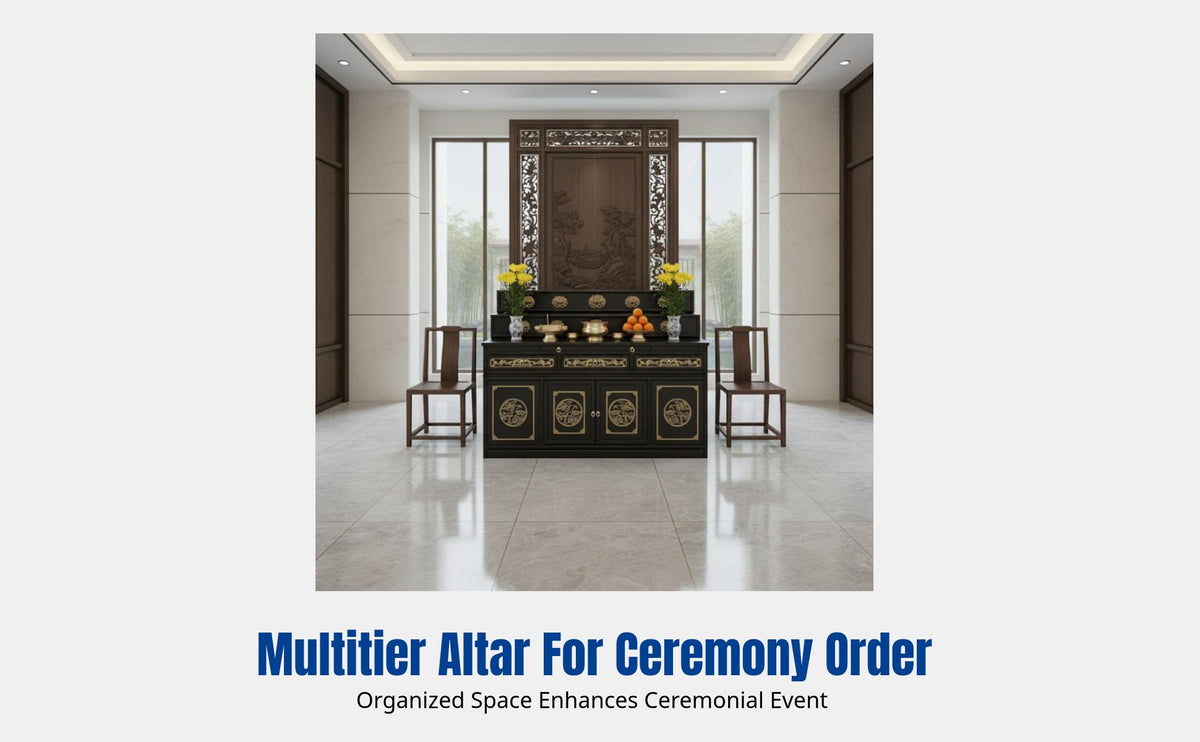 Hardwood Multitier Altar Table, Home Buddhist Shrine, Modern Chinese Cabinet