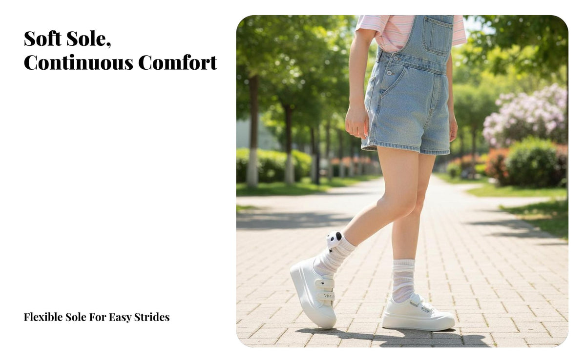elevated cream athletic shoes, Soft Sole, adaptable 2025 New design, Two-design Wear, Cute Round front everyday Shoes for Girls