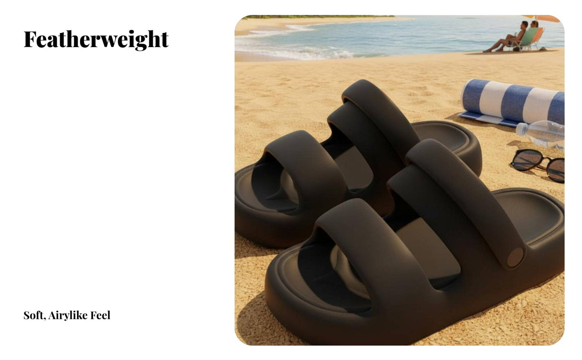 doubleWear Slide Sandals, Unisex Thick Sole, Non-Slip, Outdoor Beach & Travel