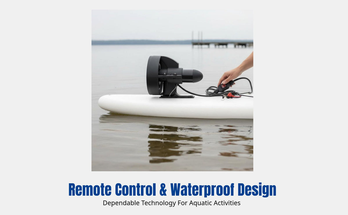 Removable Electric Underwater Propeller, Paddle Board Motor, Kayak Tail Fin, Lightweight, 9-inch Base Compatible