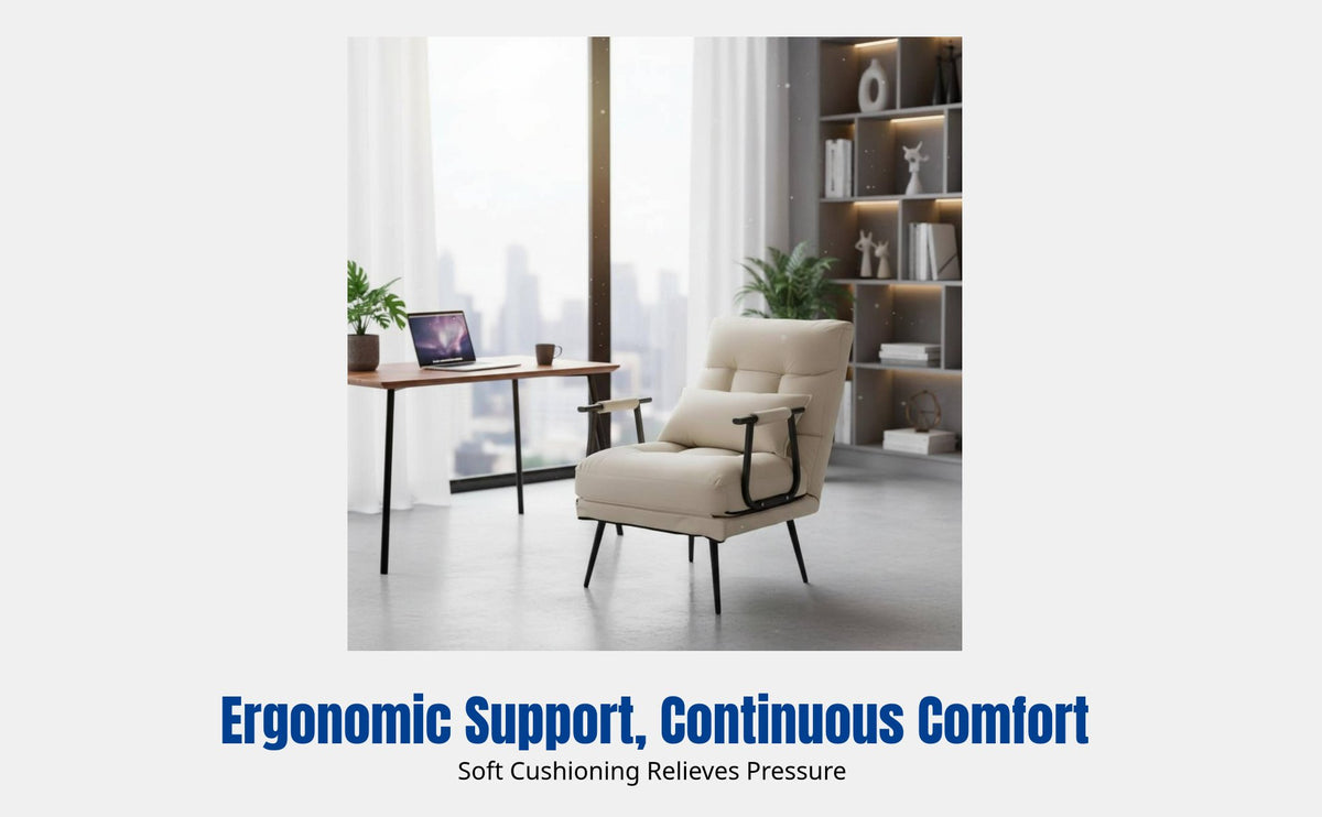 Foldable Recliner Chair, Multi-Functional Office Chair, Single Sofa Bed, Adjustable Backrest, Ergonomic Design