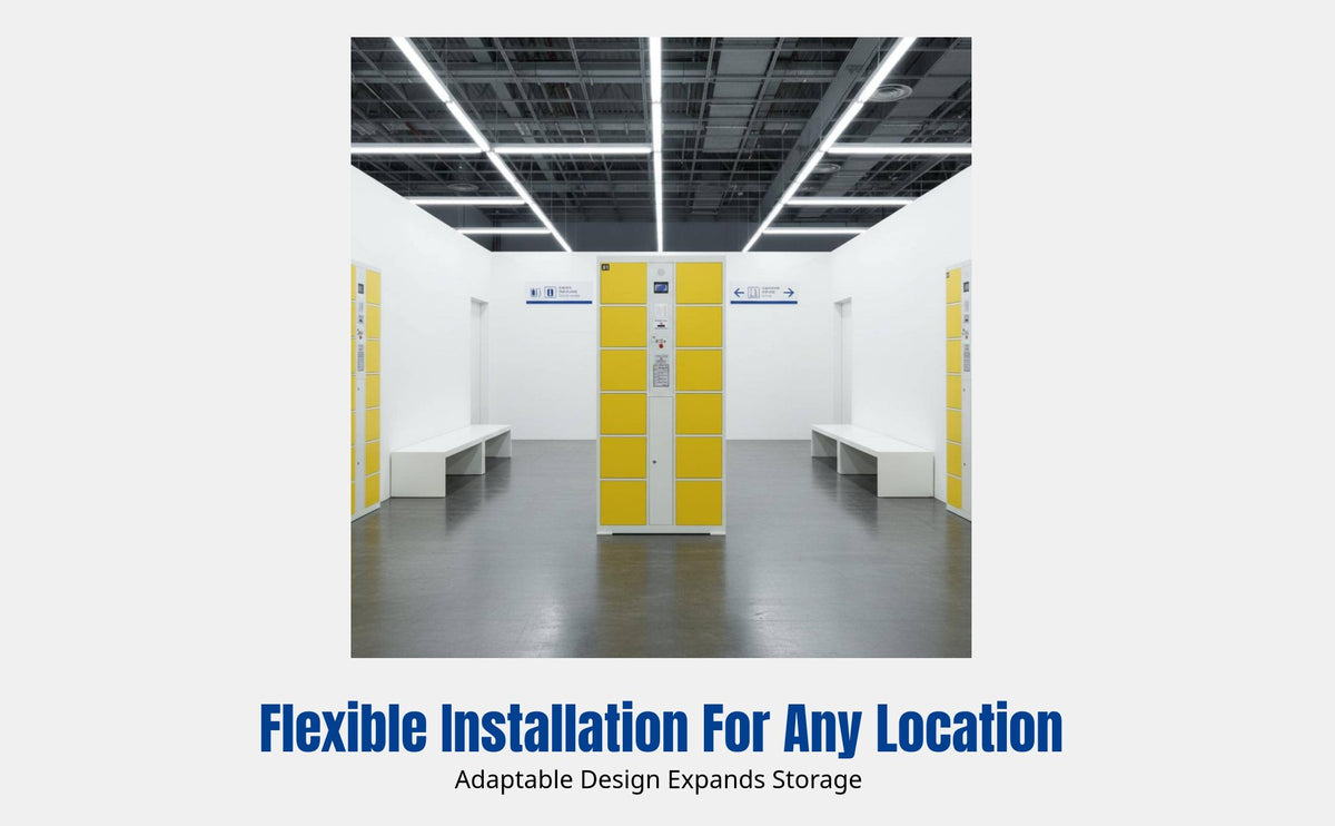 Supermarket Storage Locker, Barcode Access, Electronic Cabinet, Face Recognition, Mall, Steel, Customizable