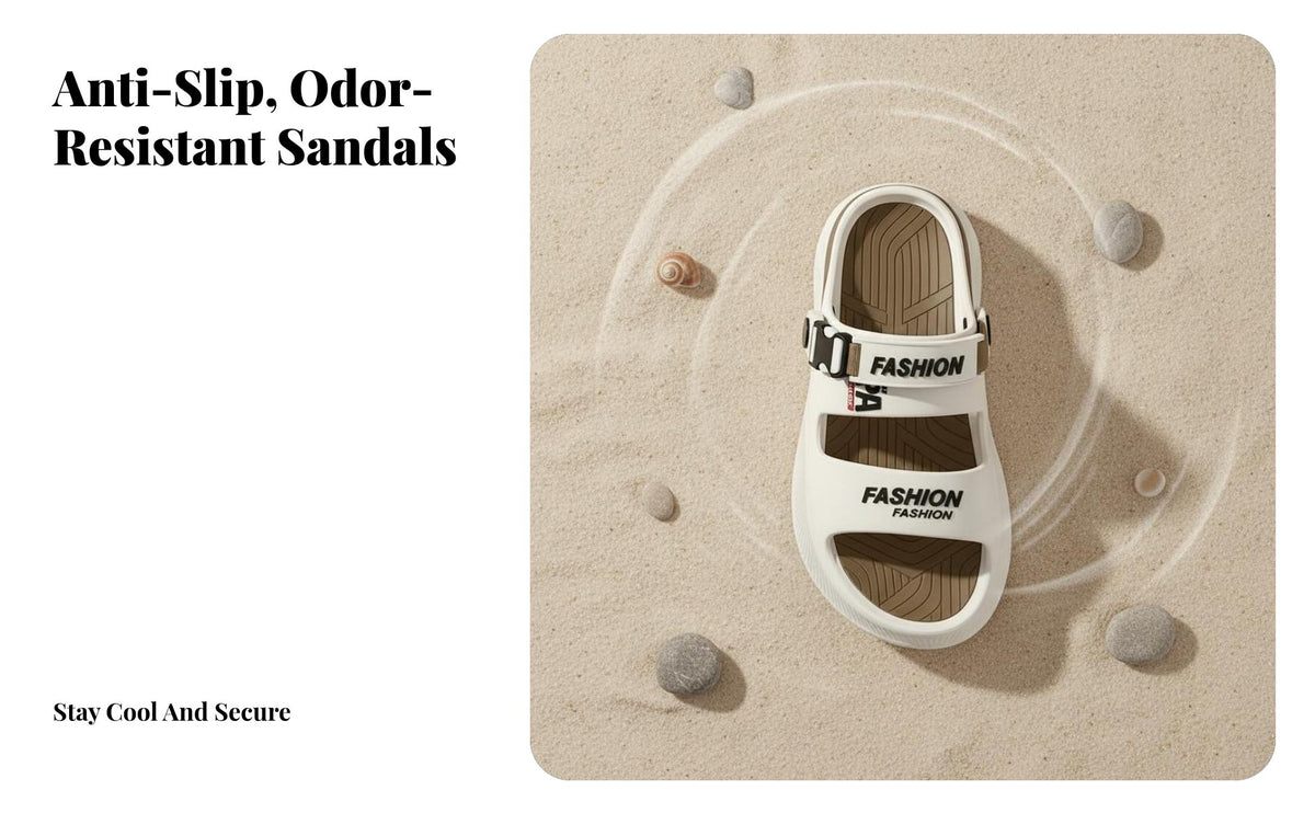Men's Sandals, Summer Breathable Slip-On, Anti-Slip, Odor Resistant, stylish Beach Slides