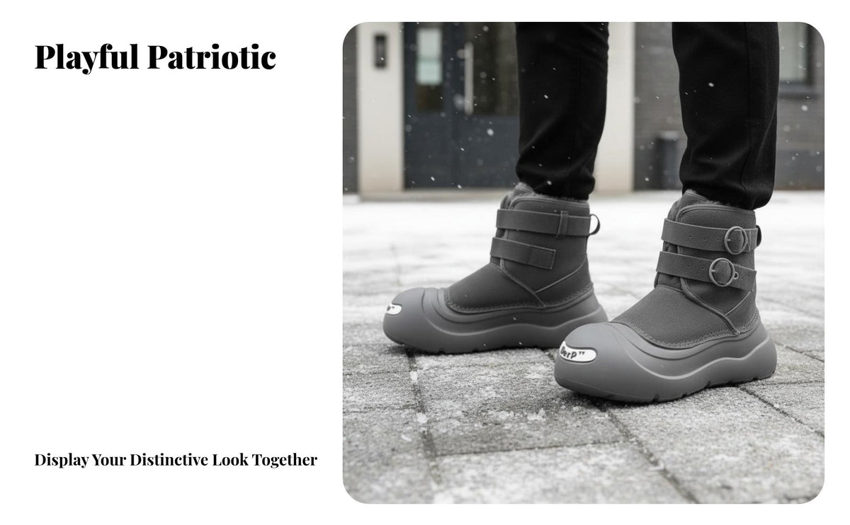 Chunky winter Boots, Fleece Lined ankle Boots, Unisex Winter Warm Plush, Anti-Slip Sole, relaxed design