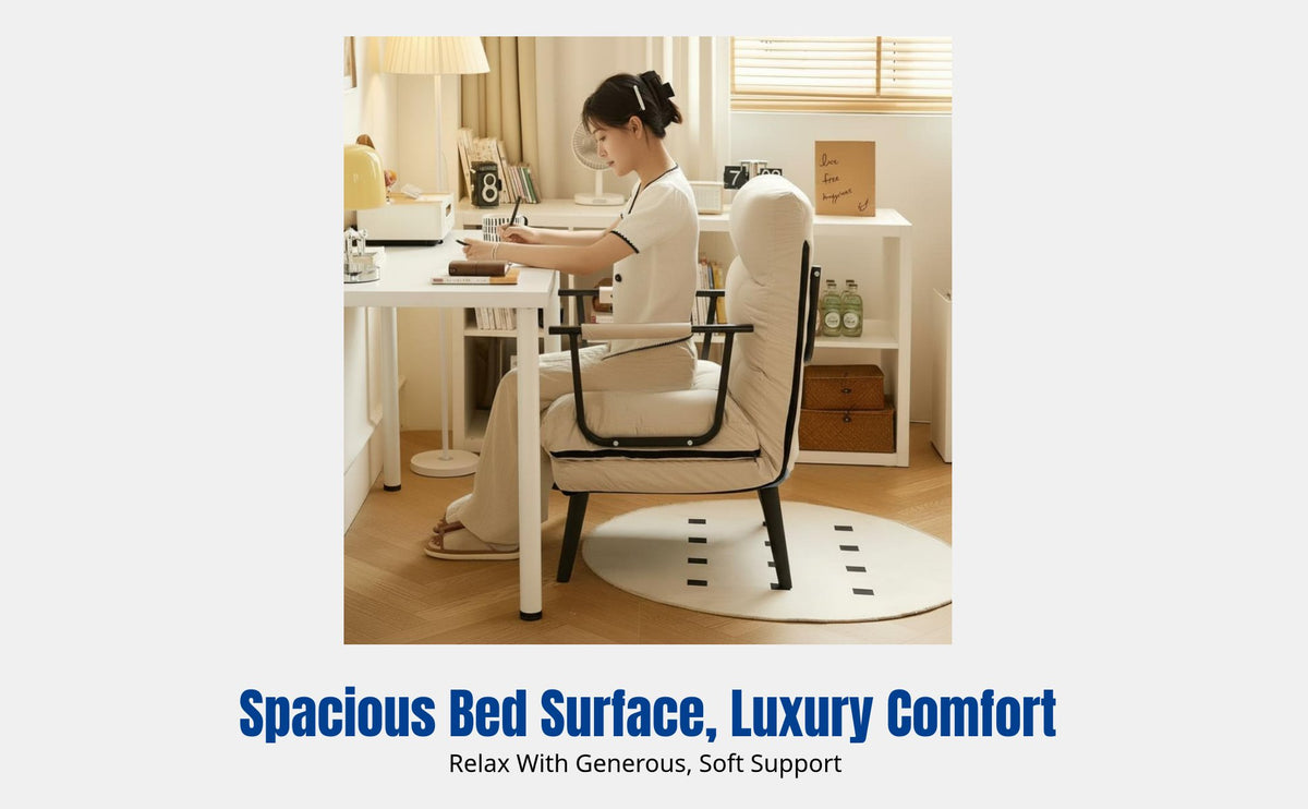 Folding Recliner Chair, Multifunctional Computer Chair, Office Nap Bed, Adjustable Backrest Sofa Seat