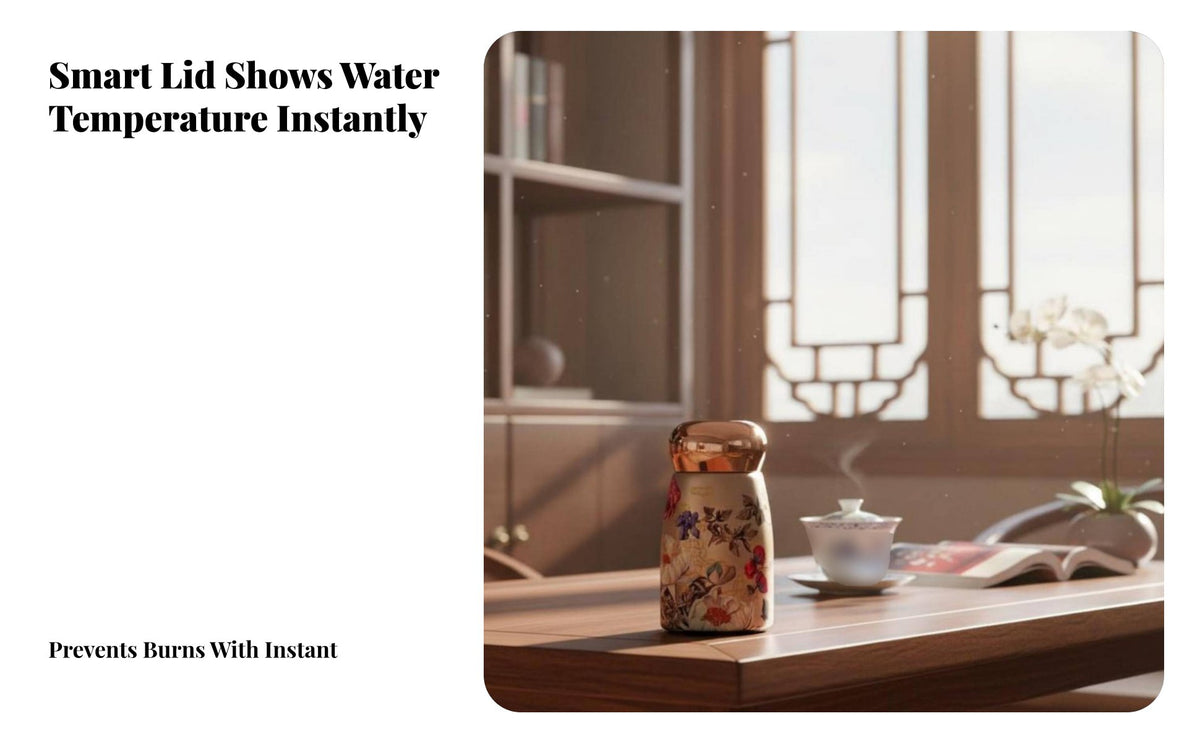 Chinese design Mini Insulated Bottle, 230ml, Portable Water container for Women, 2024 New, Elegant Design, Ceramic Liner