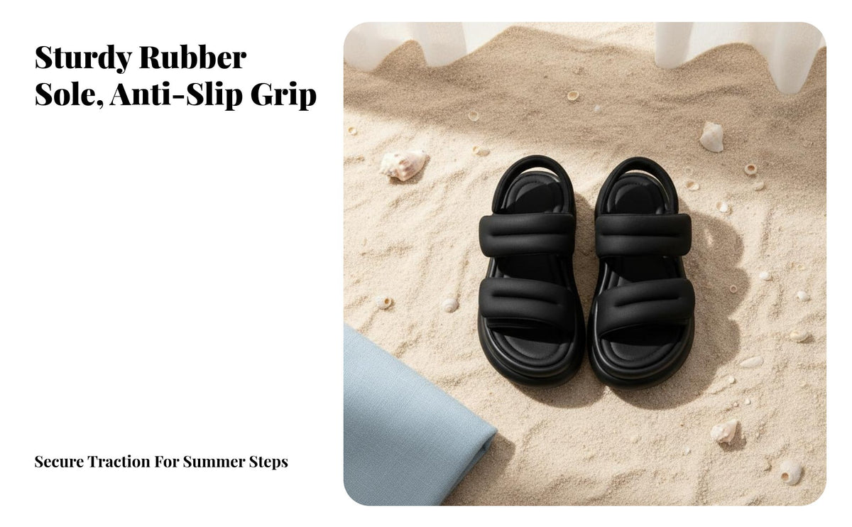 Elevated Roman Sandals, Hook and Loop, Summer Beach Shoes, Casual, Women, New