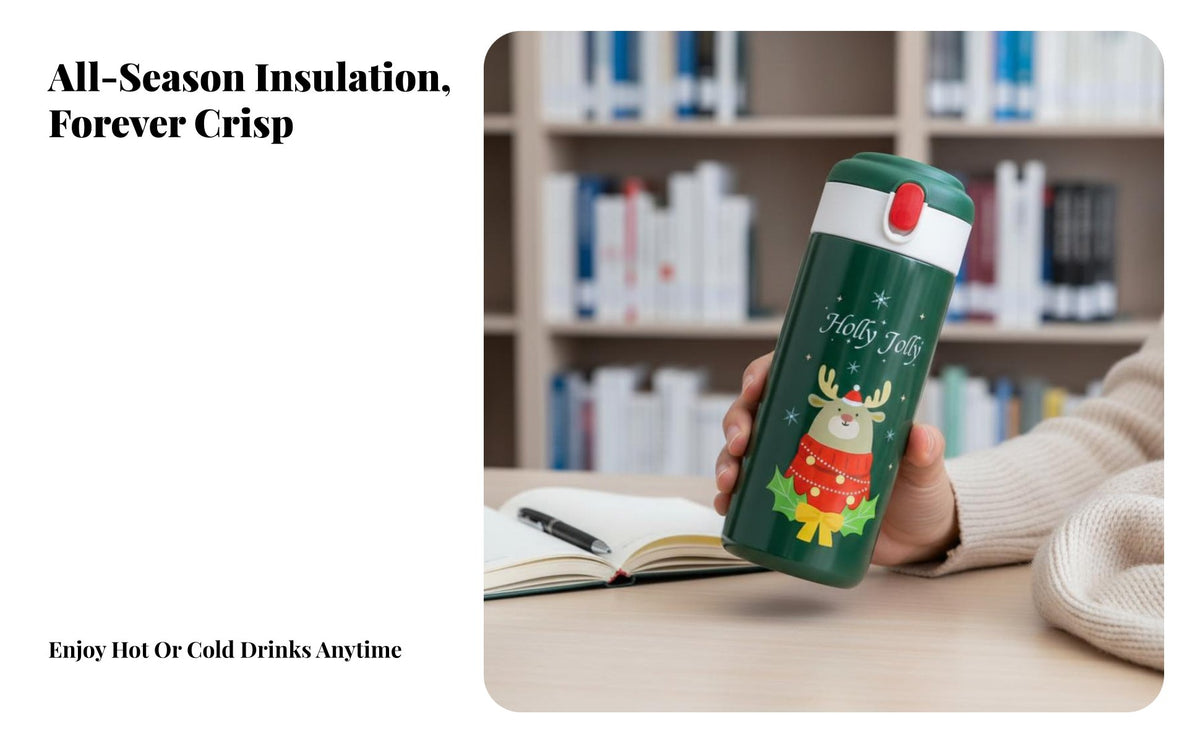 Student Ins Style Thermos Bottle, Cute Cartoon Animal Water Bottle, Customizable Gift