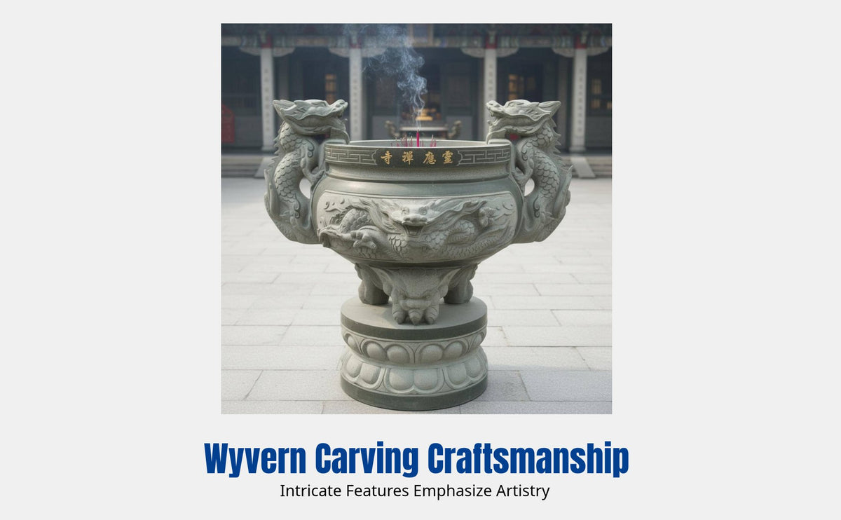 Stone Offering Table, Stone Incense Burner, Hand-Carved Altar Table for Temple, Ancestral Memorial