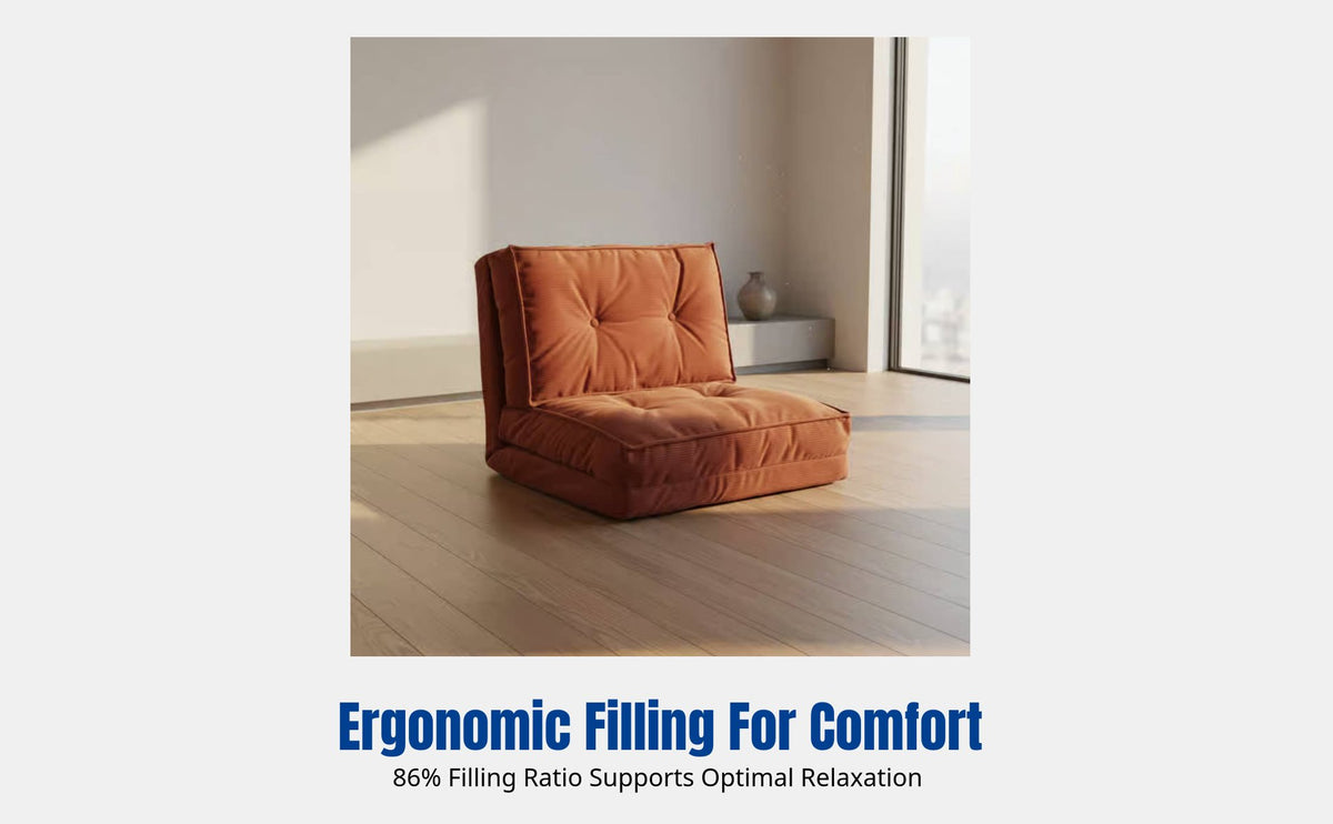 Lazy Sofa Bed, Folding Single Woven Mat Sofa, Living Room, Dual Function, Modern Minimalist, Soft Fabric, Ergonomic Foam Filling