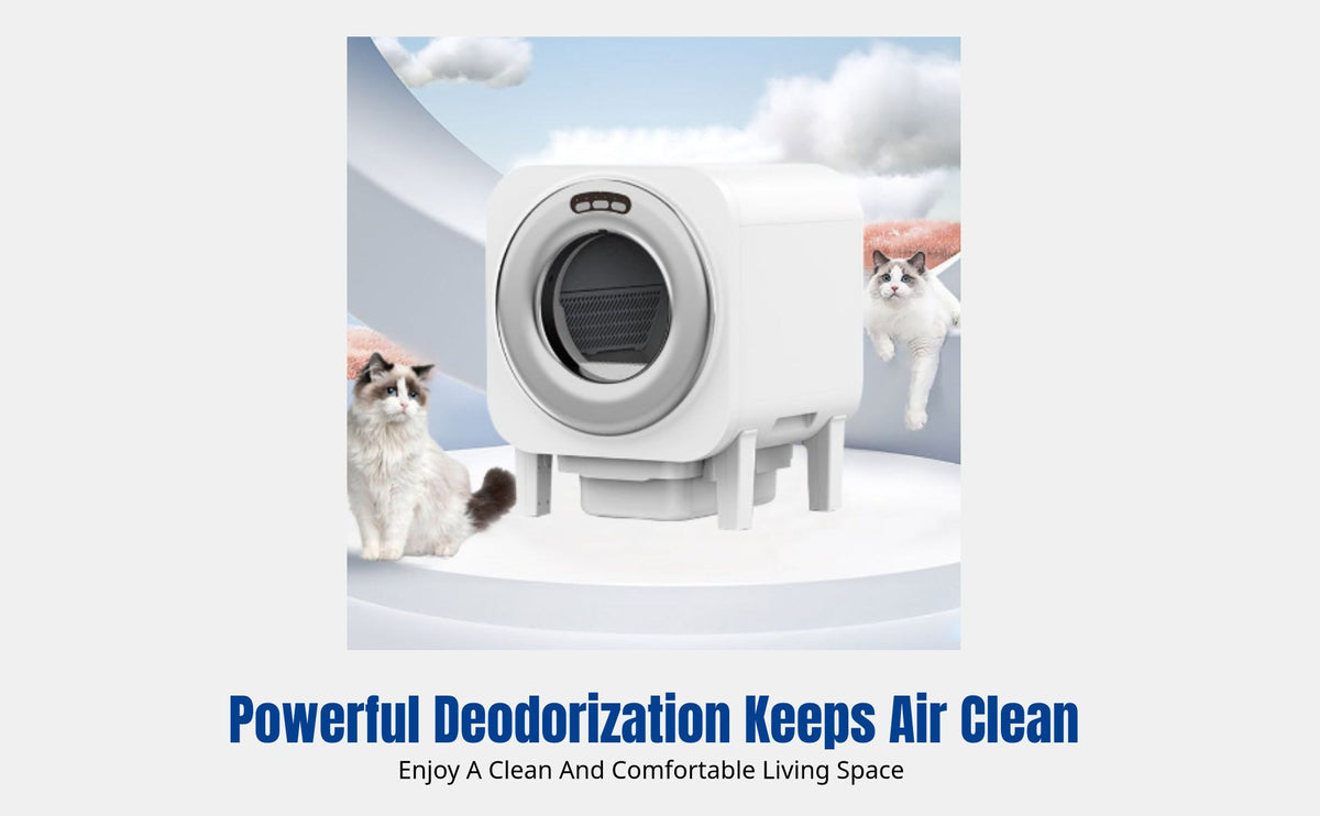 Automatic Cat Litter Box, Self-Cleaning, Deodorizing, Low Noise, Smart APP Control, For Cats