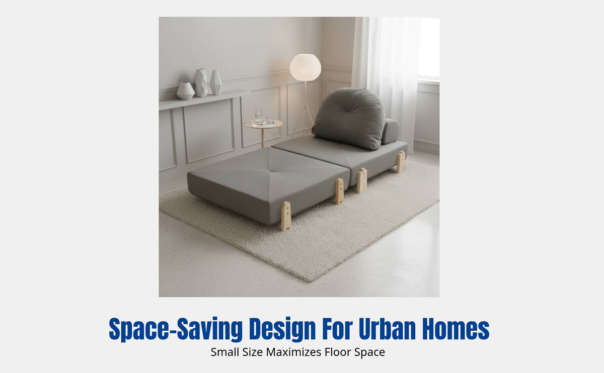 Adjustable Tofu Block Sofa Bed, Japanese-style mat, convertible recliner, compact, corduroy, high resilience sponge, for adults, living room