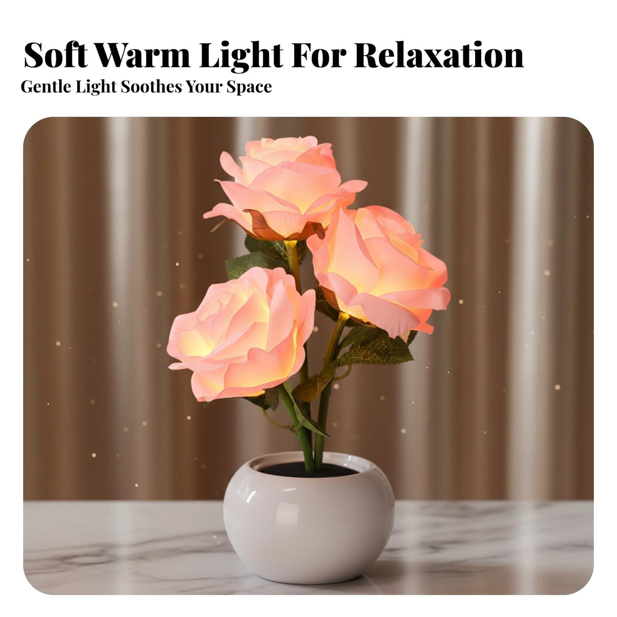 flower everlasting Flower Night Light, Ceramic light, Bedroom Sleep Atmosphere, Creative Bedside Decor, Gift for Girls