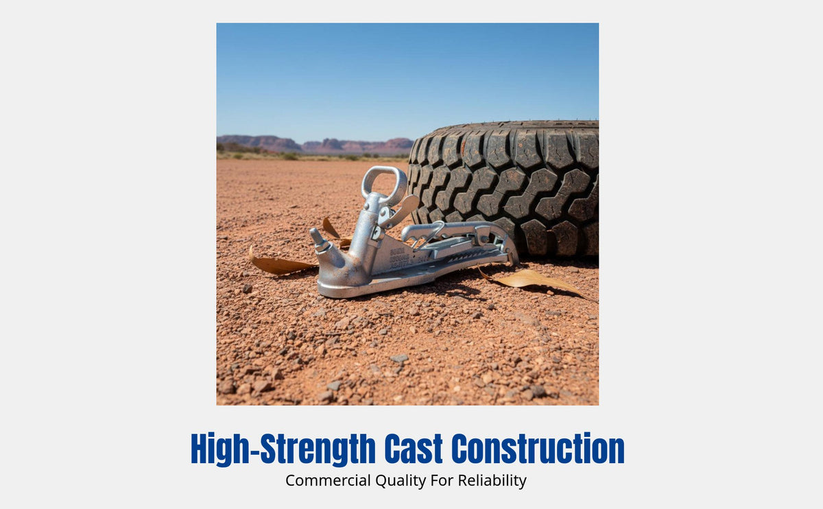Heavy Duty Australian Tow Coupler, Cast Steel, Handbrake, Electric Brake, Travel Towing Accessory