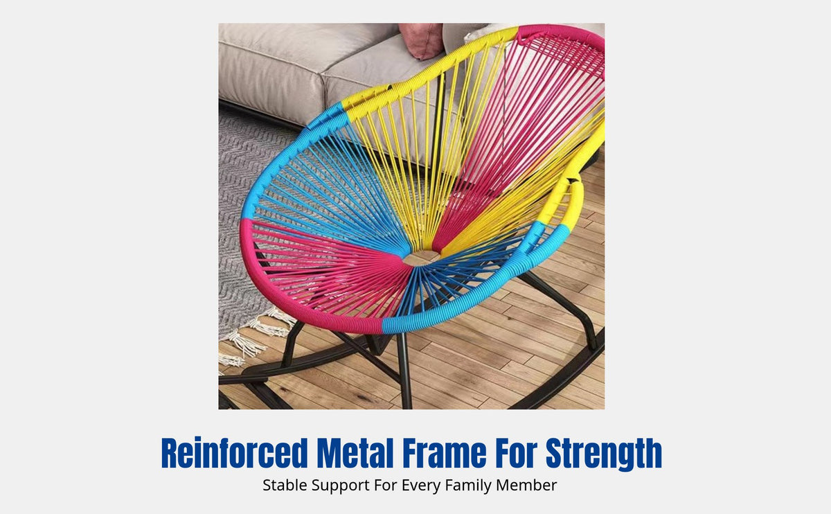 Recliner Chair, Rattan Rocking Chair for Seniors, Modern Balcony Sofa, Colorful Design, New 2025 Style