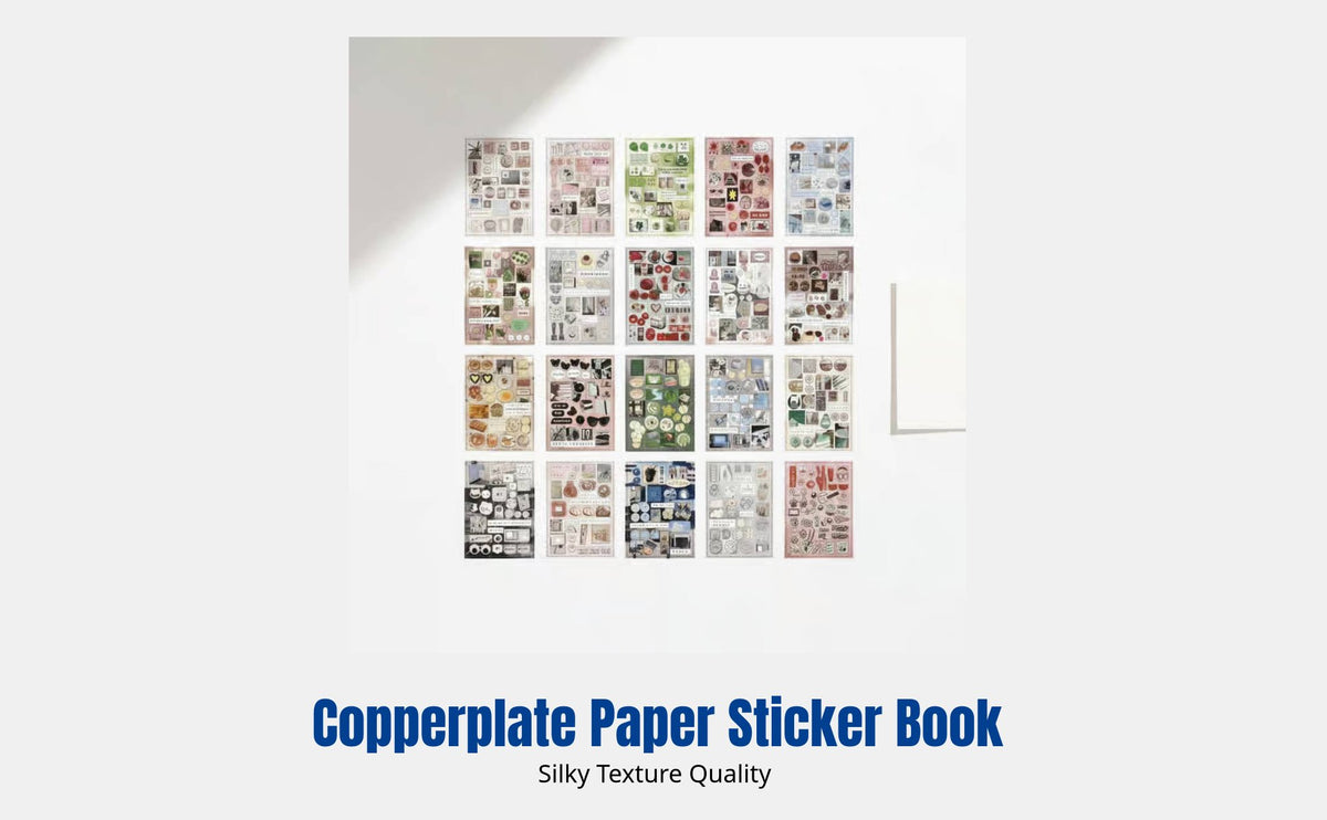 Sticker Book, Japanese vintage design, cut film, DIY notebook, phone card decoration, multi-theme decorative stickers