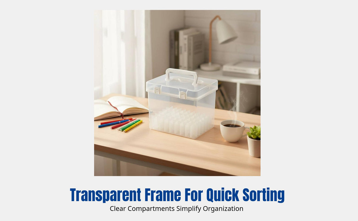 Marker Storage Box with Base, Transparent Hard Compartment Pen Holder, Multi-Specification Organizer for Home and Office
