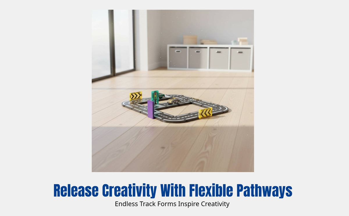 Urban Traffic Tiles, Metropolis Track Building Blocks, Parking Lot Scene, Creative Educational Toy for Kids