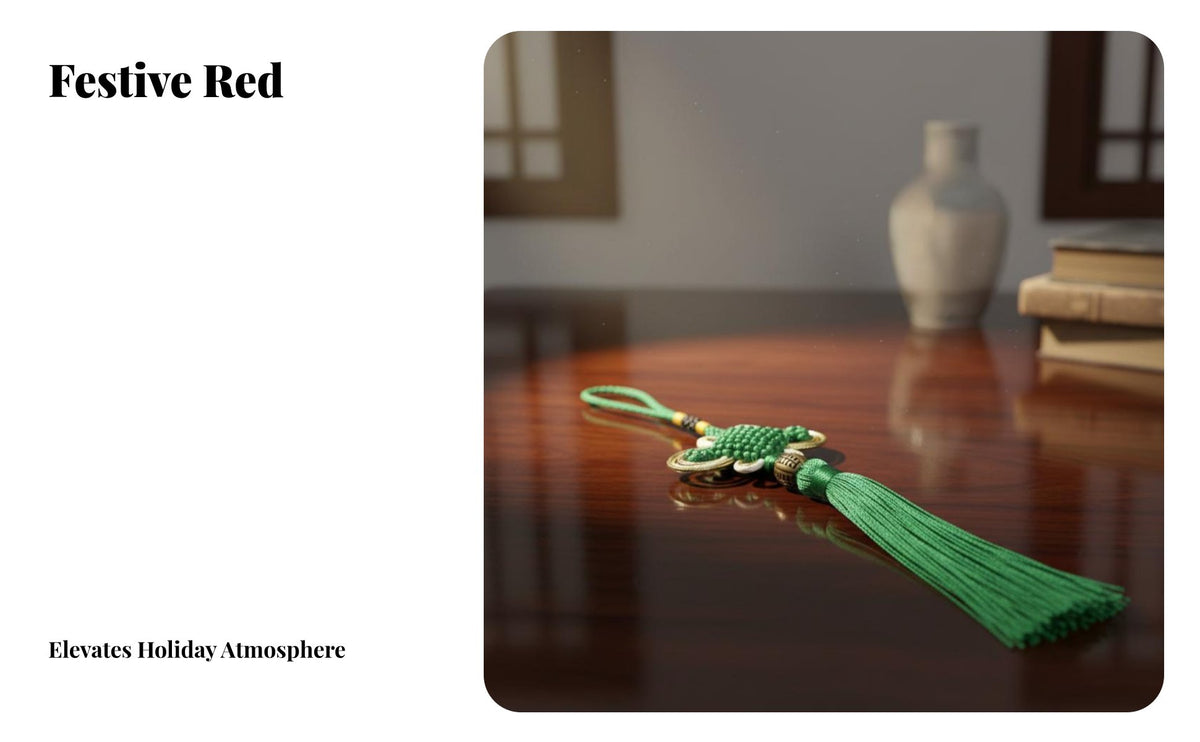 Nylon Chinese Knot Tassel, Gold-Edged Auspicious Knot, Handmade Ancient Hanging Decor