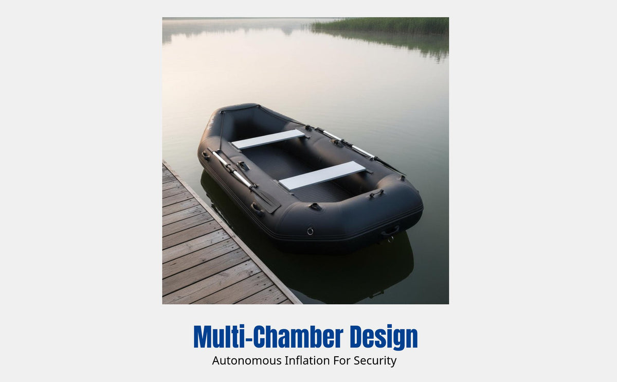 Hard Bottom Inflatable Boat, Thickened Wear-Resistant Kayak, Multi-Chamber Fishing Dinghy for emergency, lure, netting