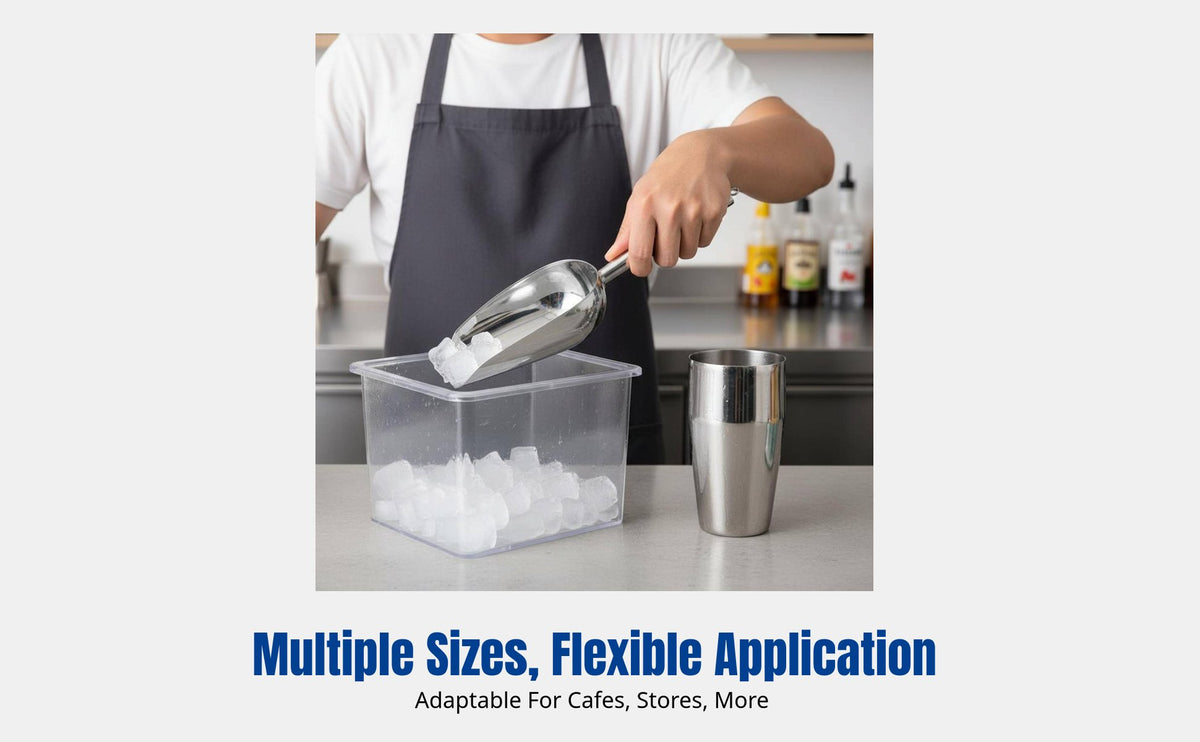 Stainless Steel Ice Scoop, Thickened, Food Grade, Multi-Purpose for Milk Tea Shop, Supermarket, Grain