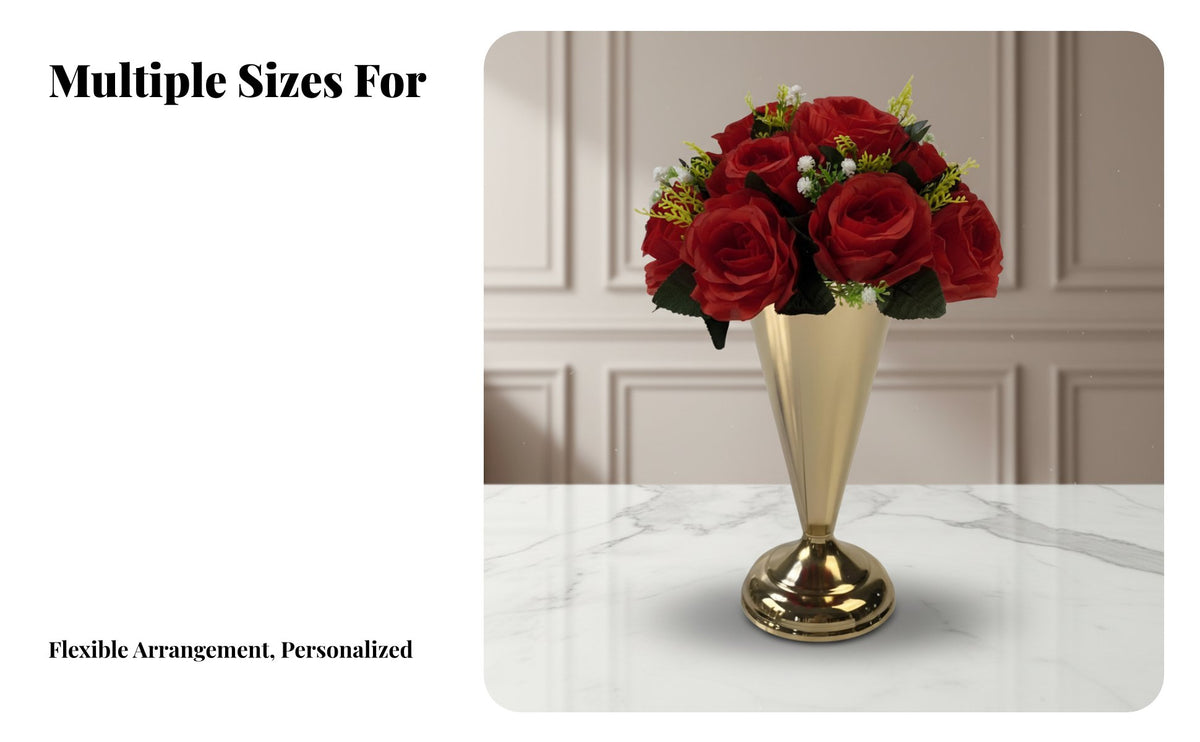 Metal Flower Vase for Wedding Venue, Elegant Table Centerpiece, Home, Hotel, Event Decor