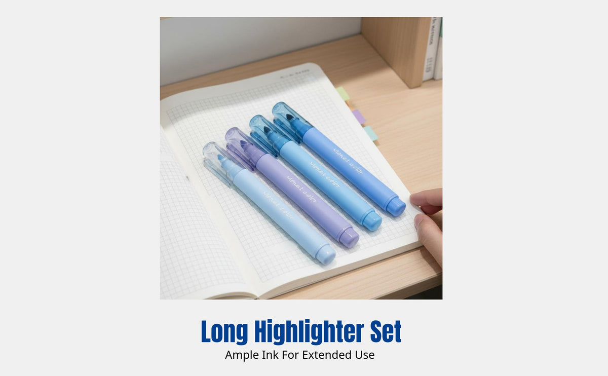 Highlighter Pen, Monet Pastel Colors, Large Capacity, Vision Protection, Smooth Marking, Effortless Writing