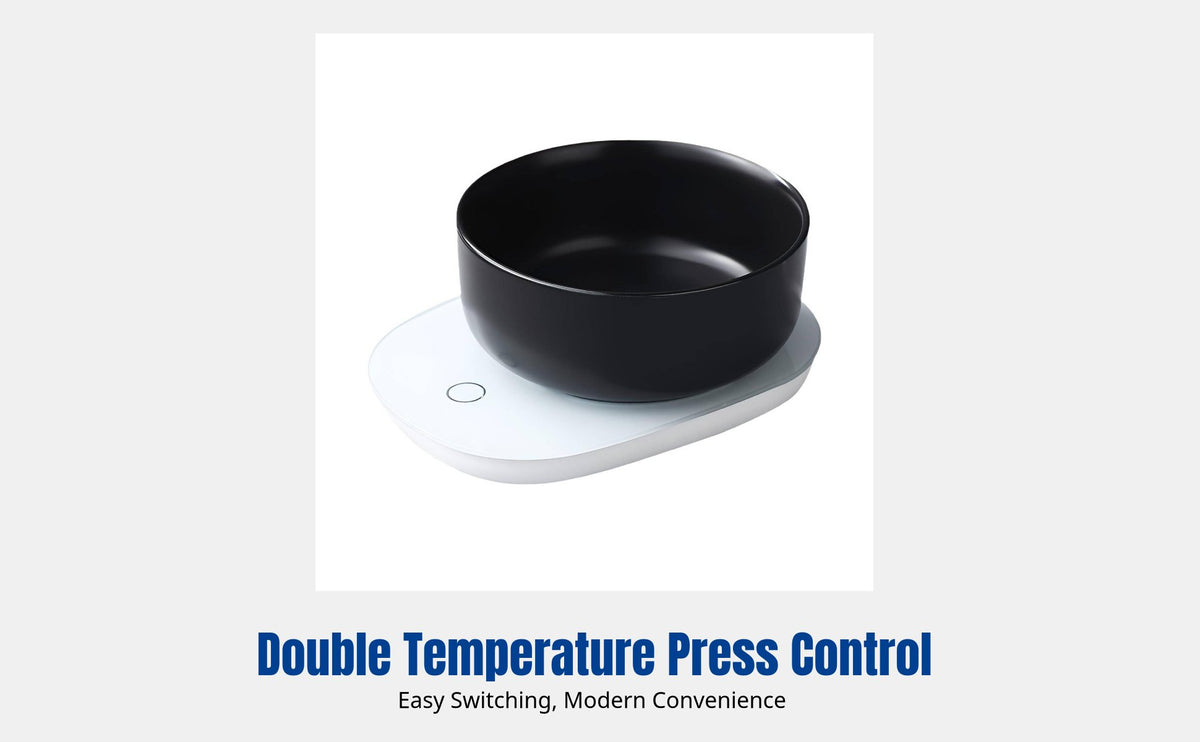 Adjustable Temperature Cat Water Bowl, Ceramic Heated Pet Dish, Winter Insulation, Press Control, Hygienic