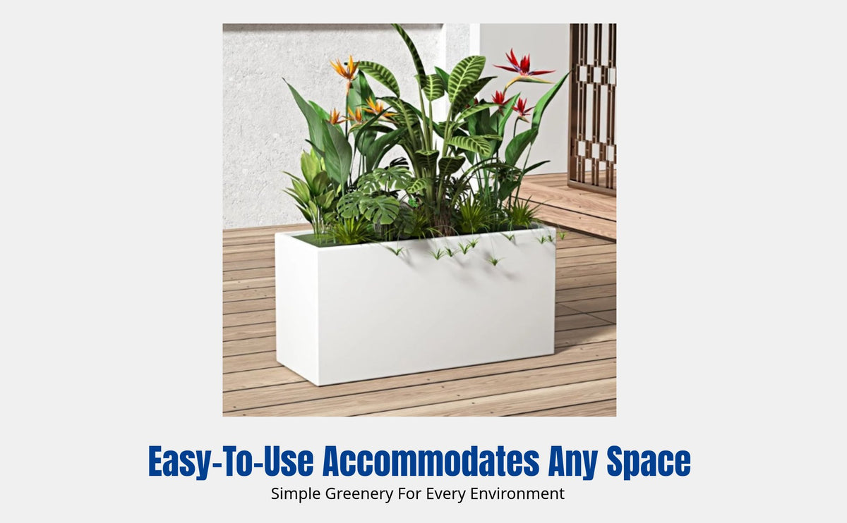 Outdoor Iron Bench Planter Box, Stainless Steel Flower Trough, Movable Garden Divider, Balcony Combination