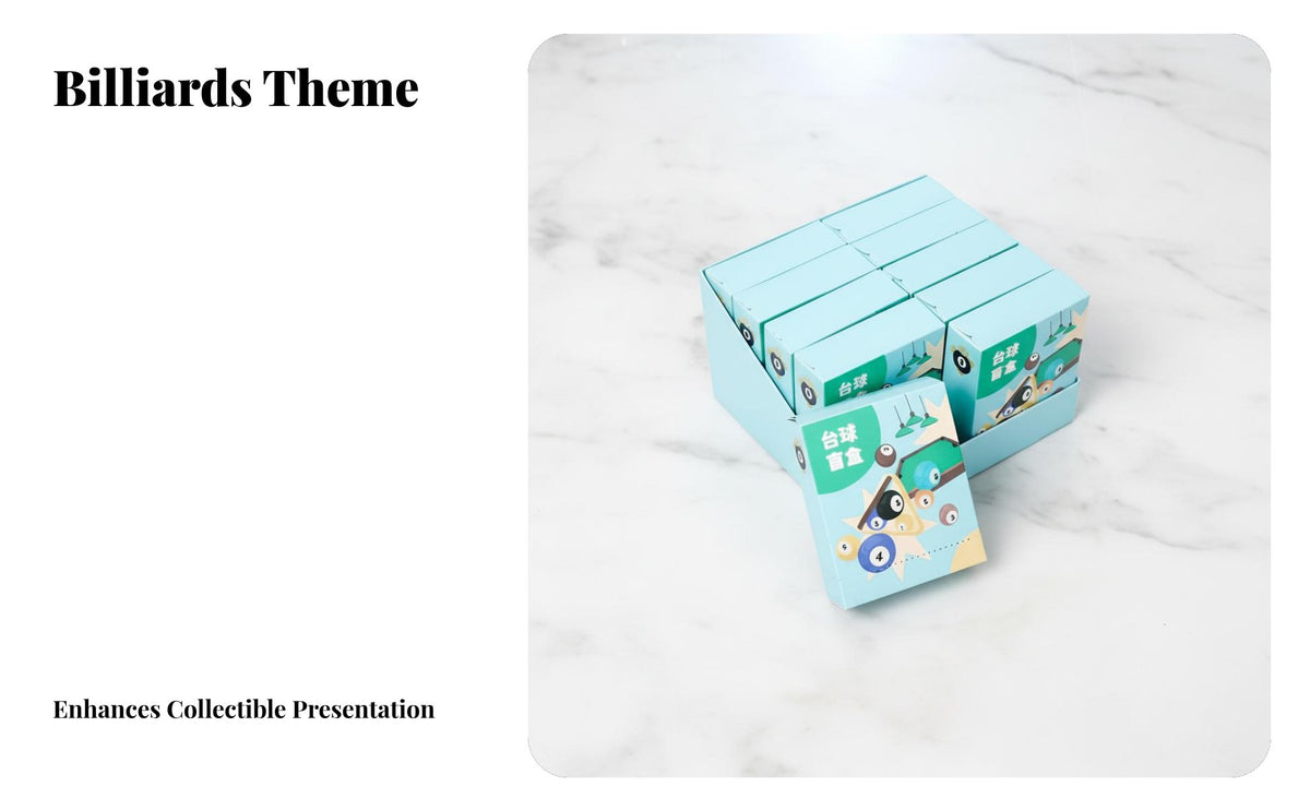 Tear-removable Blind Box Packaging, Card Box, Empty Paper Box, cream Cardboard, Billiard Theme