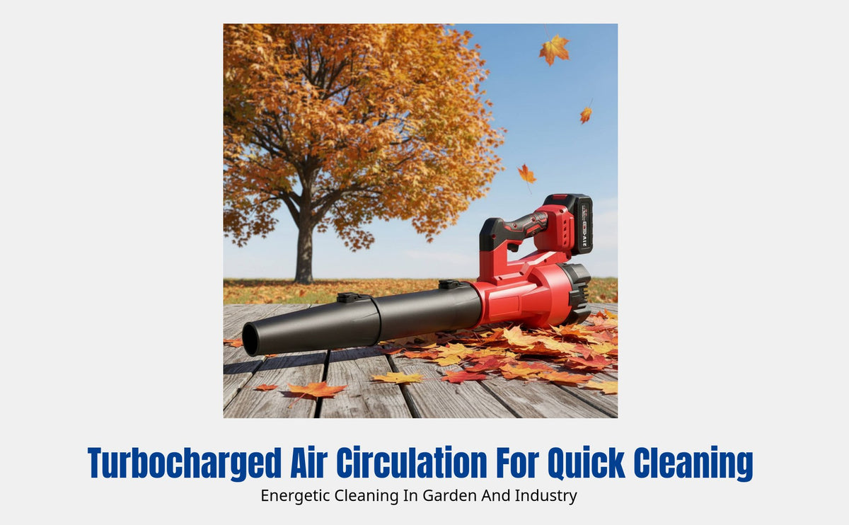 High-Power Cordless Leaf Blower, Brushless High-Speed Fan, Multi-Speed, Garden & Commercial