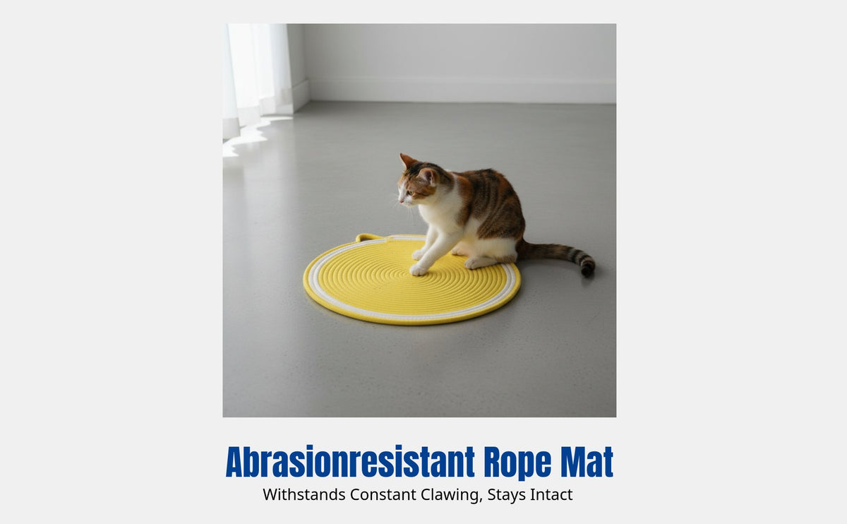 Cat Scratching Mat, Woven Cotton Rope, All-Season Pet Rest Pad, Durable, Non-Shedding