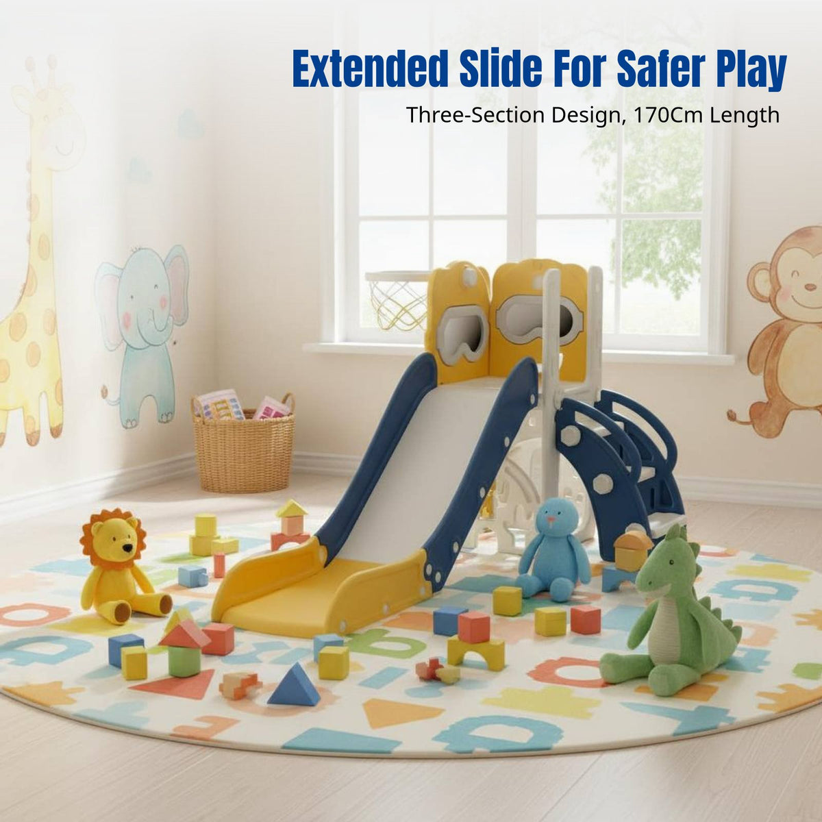 Indoor Slide, Climbing Frame, Hanging Seat Set, Kids Playground, Multi-Function Toy, HDPE