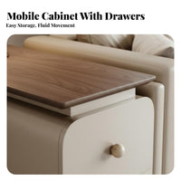 2-Tier Rolling Trolley Multi-Functional Side Table adaptable Use for Living Room