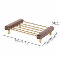 Wooden End Soap Rack Minimalist Draining Soap Golden rackTone Lavatory Accessory for Sink