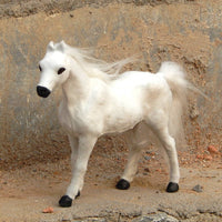 Snowy Equine Statue True to Life Realistic Horse Model Gift Idea Equine Ornament for Tabletop