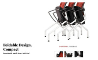 Foldable Upholstered Folding Chair With Armrests Upholstered Folding Armchair Space-Saving Conference Seat Comfortable for Office Workers, Business Owners, Training Room, Meetings, Lecture Hall, School