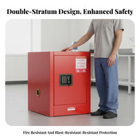 Fire-Resistant Resistant Cabinet 3-Point Locking System Fire Resistant Cabinet Double Walled Steel for Lab Technicians, Lab Facility, Workshop, Garage