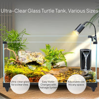 Super Clear Glass Turtle Terrarium with Basking Deck