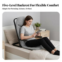 Space Saving Foldable spinerest Chair Multi-Purpose Foldable Zaisu with spinerest Lightweight & Portable floor mat Seat No Assembly Required for Students, Young Adults, Dorm Room, Bedroom, Small Spaces, Bay casement