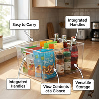 Storage Boxes for Shelves, Stackable Organizer for Wardrobe Multi-functional Desk Container, PET for Desktop & Fridge, Multiple Sizes