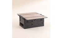 Outdoor Storage Crate with Wood Lid Portable Foldable Bin Stackable Foldable Organizer for Journeyers